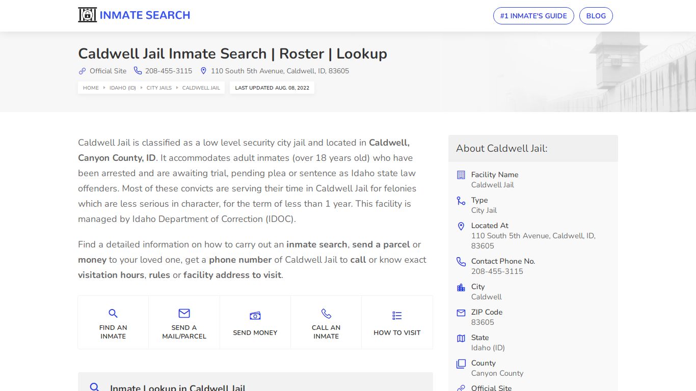 Caldwell Jail Inmate Search | Roster | Lookup